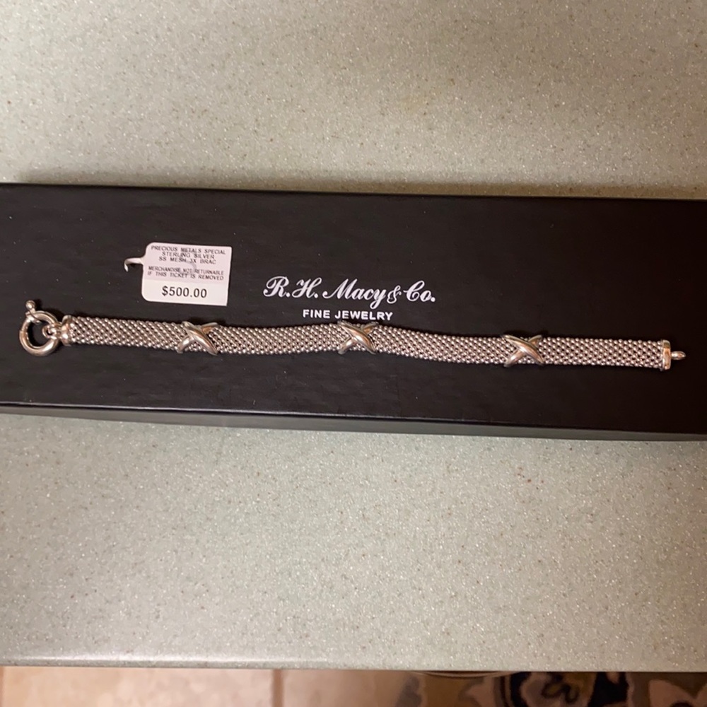 Sterling Silver X Bracelet